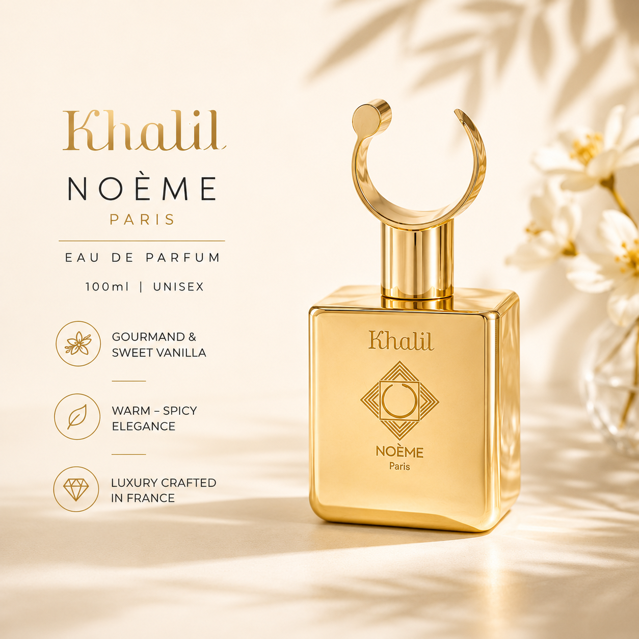 Noème Paris Khalil – Eau de Parfum 100ml | Unisex Gourmand Luxury Fragrance