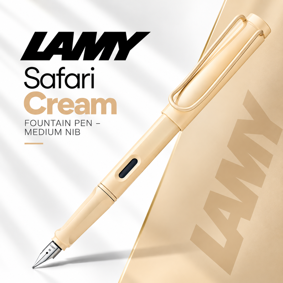 Lamy Safari Cream Fountain Pen – Medium Nib