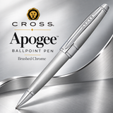 Cross Apogee Ballpoint Pen – Brushed Chrome (Medium Nib)