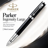 Parker Ingenuity Large 5th Technology Rollerball Pen | Black Lacquer CT, Fine
