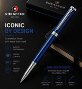 Sheaffer Intensity Engraved Blue Lacquer Rollerball Pen with Chrome Appointments