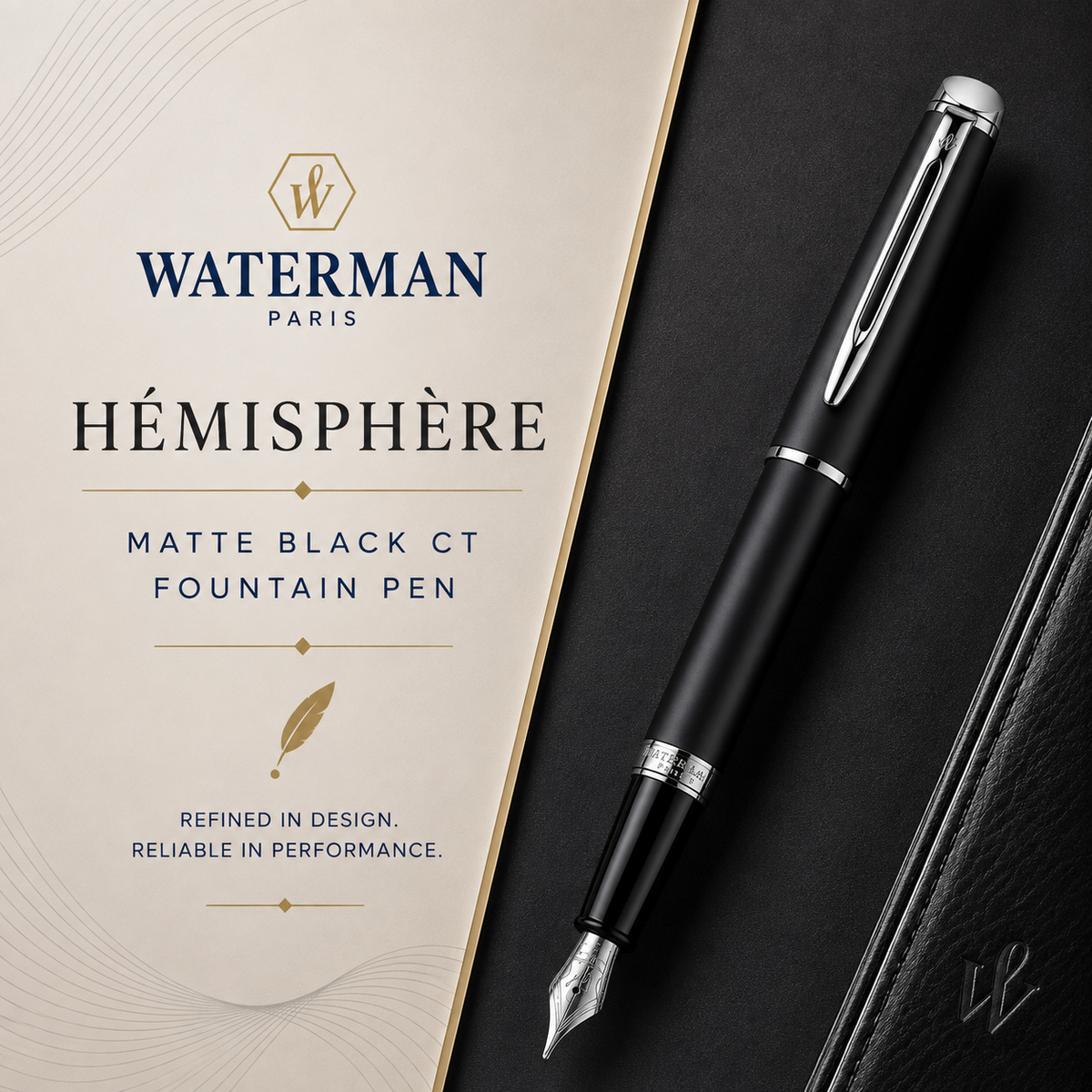 Waterman Hémisphère Matte Black CT Fountain Pen