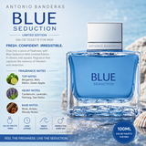 Antonio Banderas Blue Seduction Man Limited Edition EDT – 100ml | Fresh Aquatic Fragrance