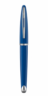 Waterman Carène Fountain Pen – Blue with Stainless Steel Trim (18K Gold Nib)