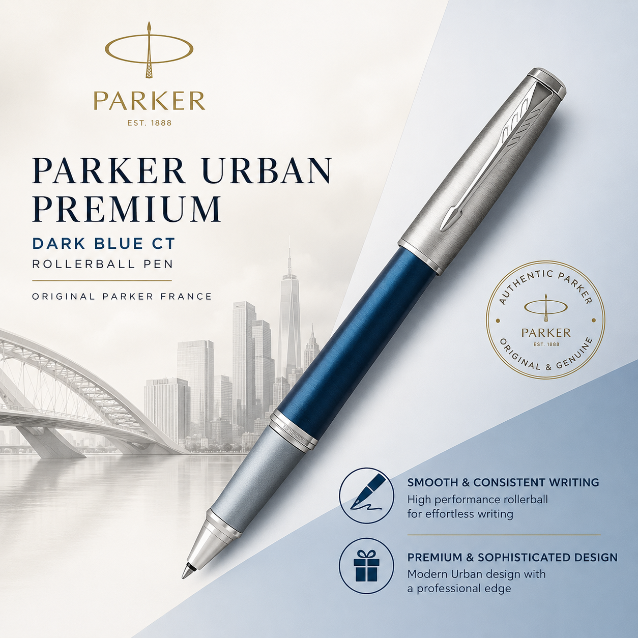 Parker Urban Premium Rollerball Pen | Dark Blue CT