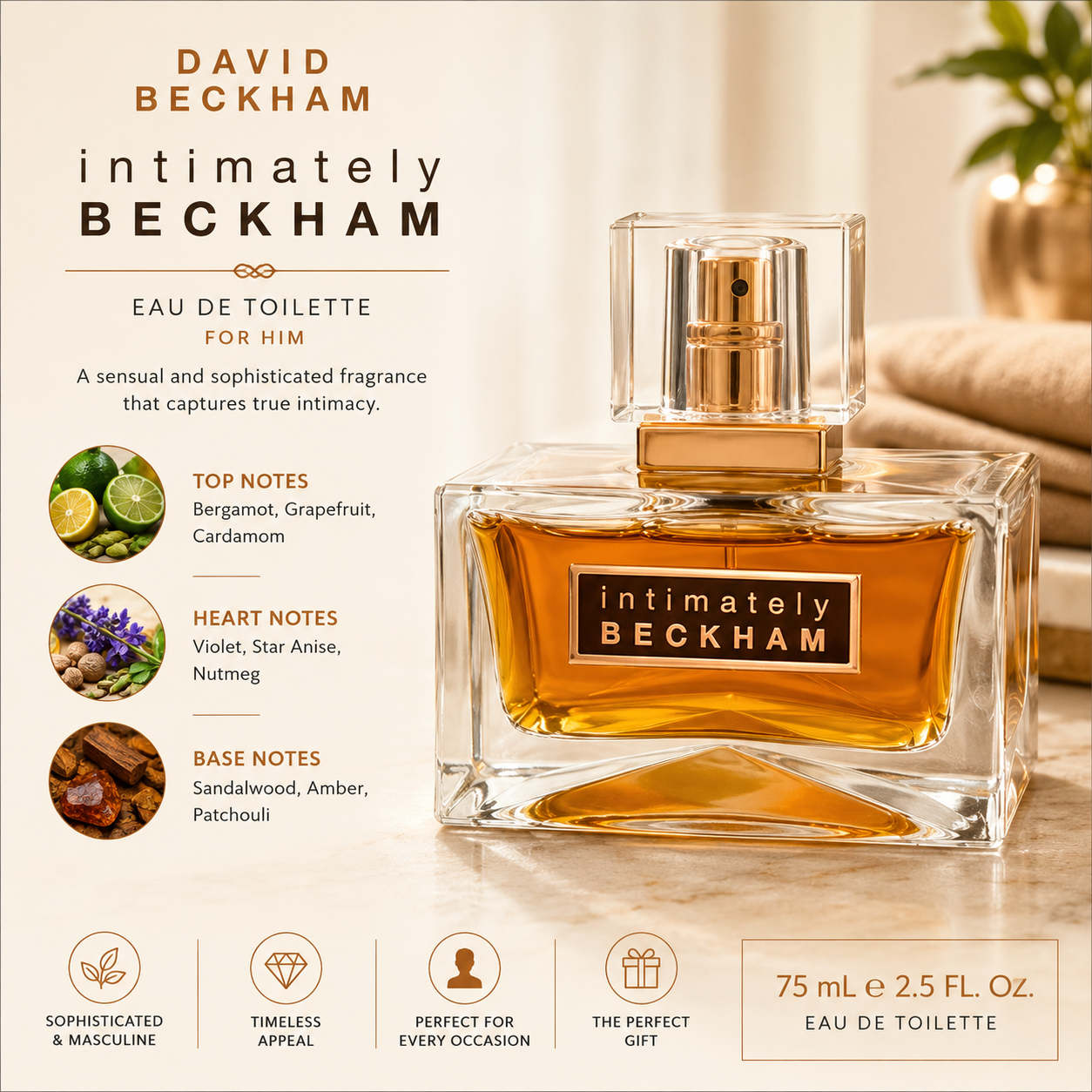 David Beckham Intimately Eau de Toilette – 75ml