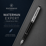 Waterman Expert Deluxe Black CT Fountain Pen – Premium Writing Instrument