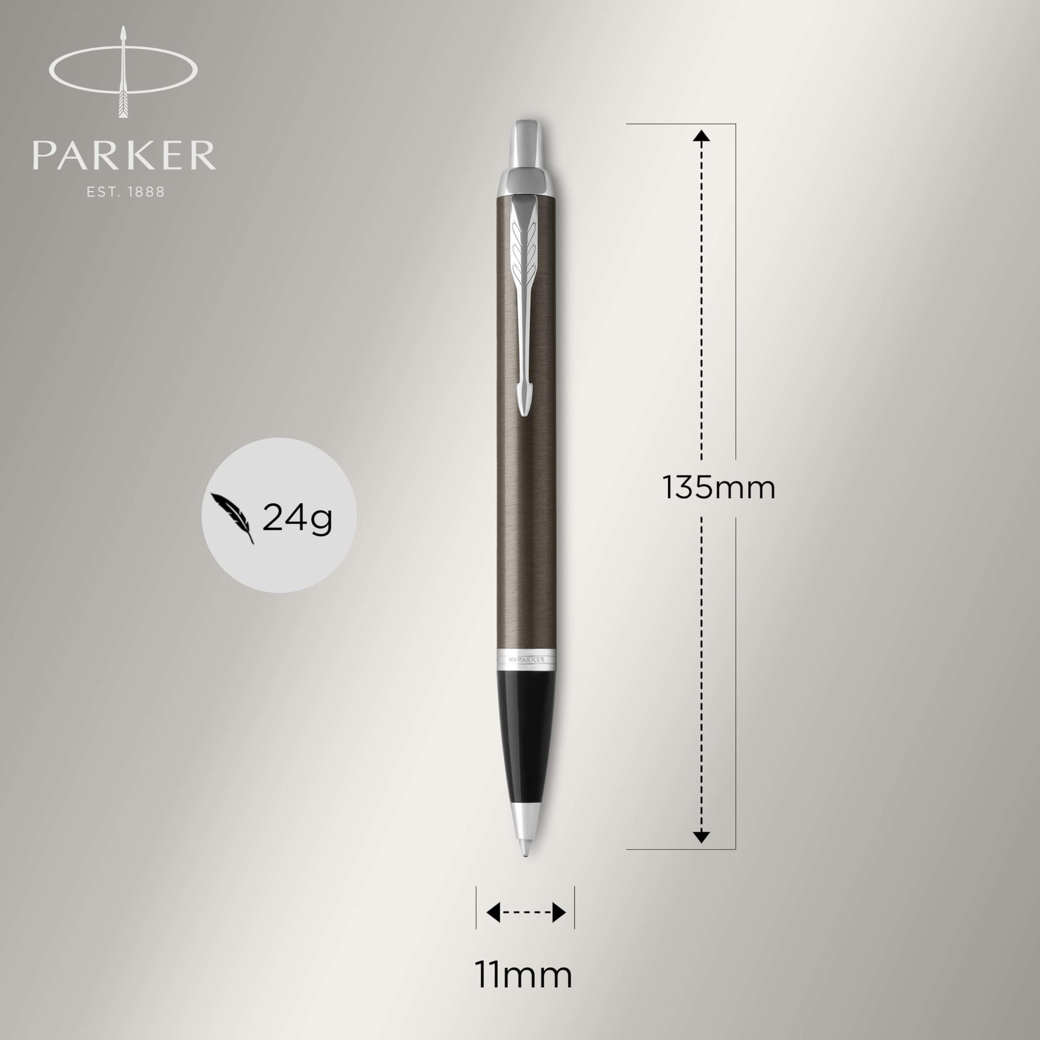 Parker IM Premium Ballpoint Pen – Dark Espresso with Chrome Trim | Premium Ballpoint Pen