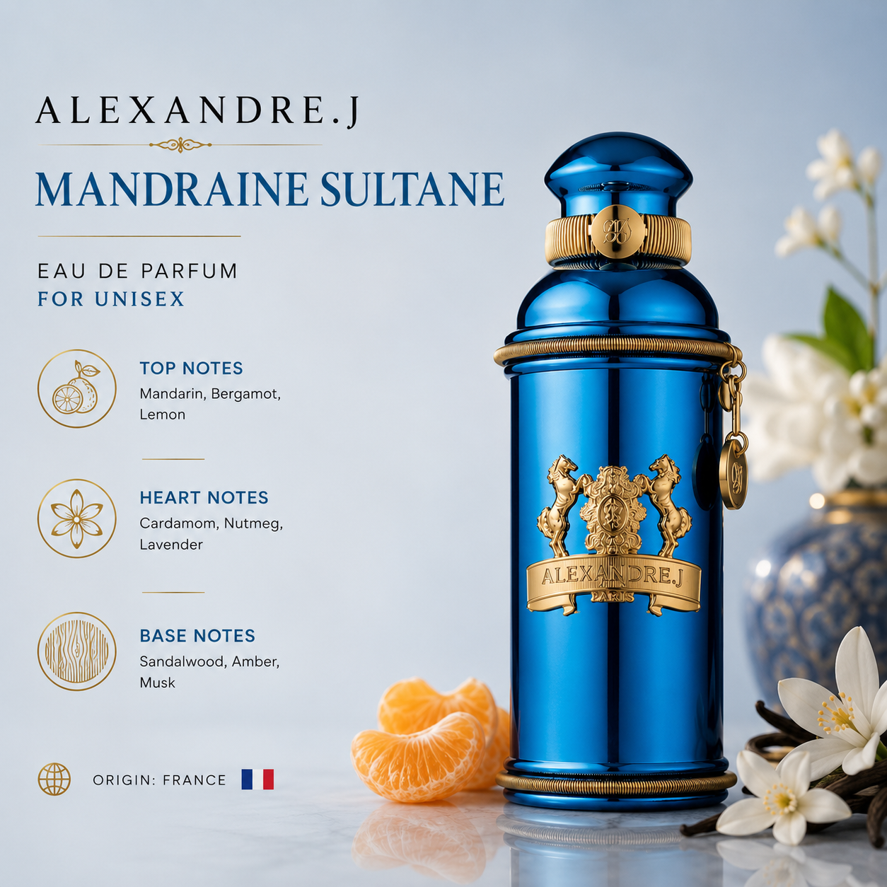 Alexandre.J Mandarine Sultane EDP 100ml, unisex perfume bottle