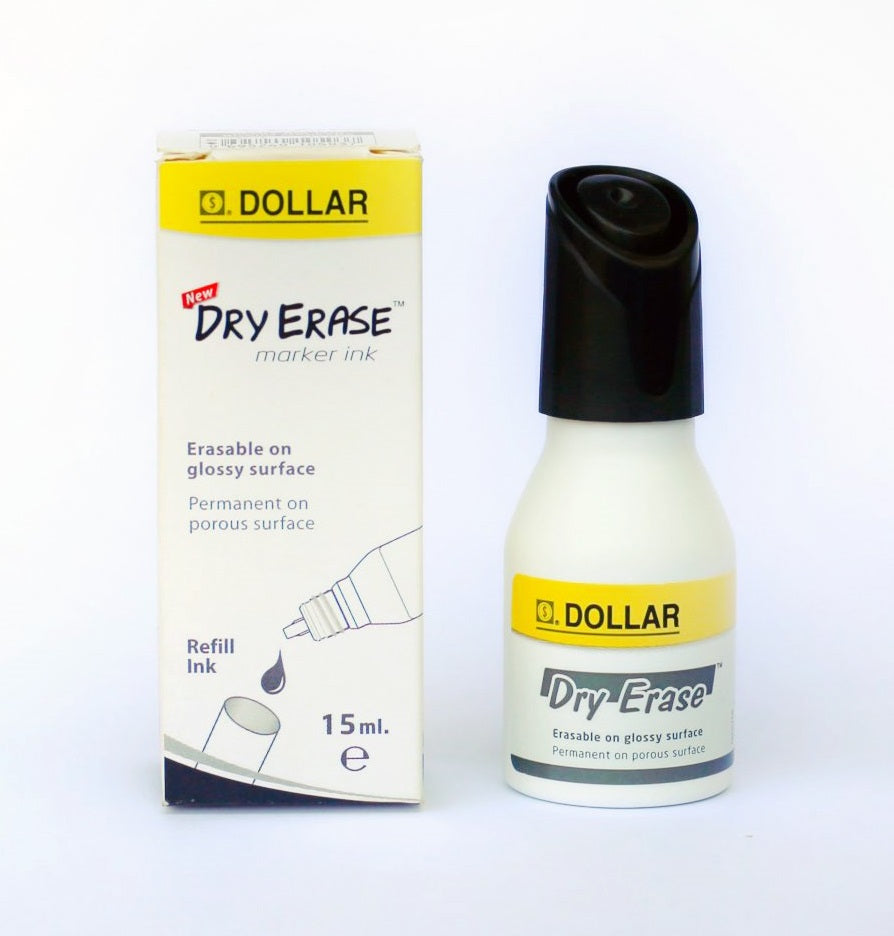 Dollar Dry Erase Whiteboard Marker Ink Refill 15ml | 4-Color Set