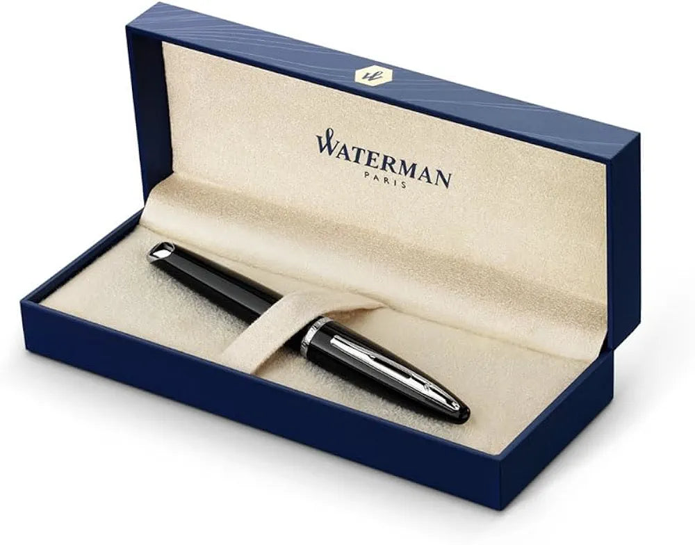 Waterman Carène Black Sea ST Fountain Pen – 18K Solid Gold Rhodium-Plated Medium Nib