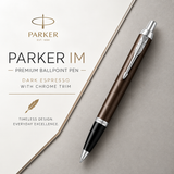 Parker IM Premium Ballpoint Pen – Dark Espresso with Chrome Trim