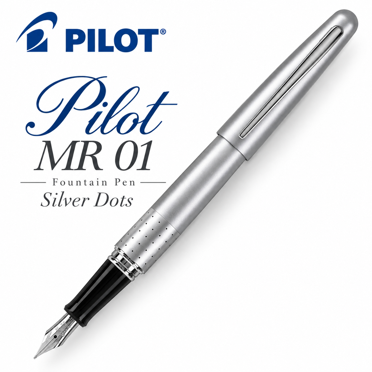 Pilot MR 01 Fountain Pen – Silver Dots
