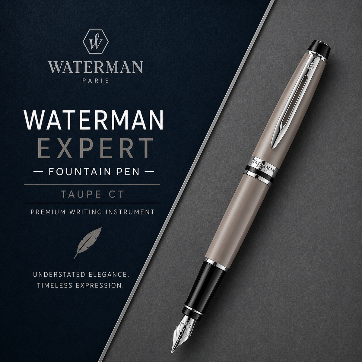 Waterman Expert Taupe CT Fountain Pen – Premium Writing Instrument