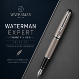 Waterman Expert Taupe CT Fountain Pen – Premium Writing Instrument