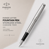 Parker Jotter Stainless Steel Chrome Trim Fountain Pen