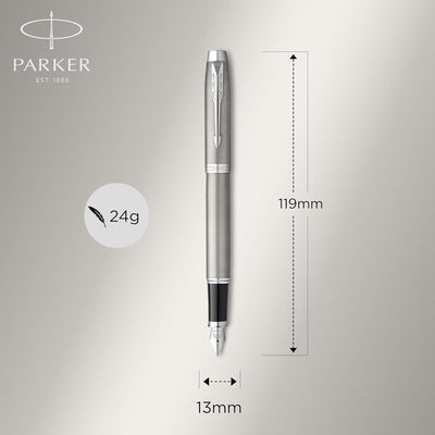 Parker IM Stainless Steel Chrome Trim Fountain Pen