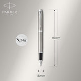 Parker IM Stainless Steel Chrome Trim Fountain Pen