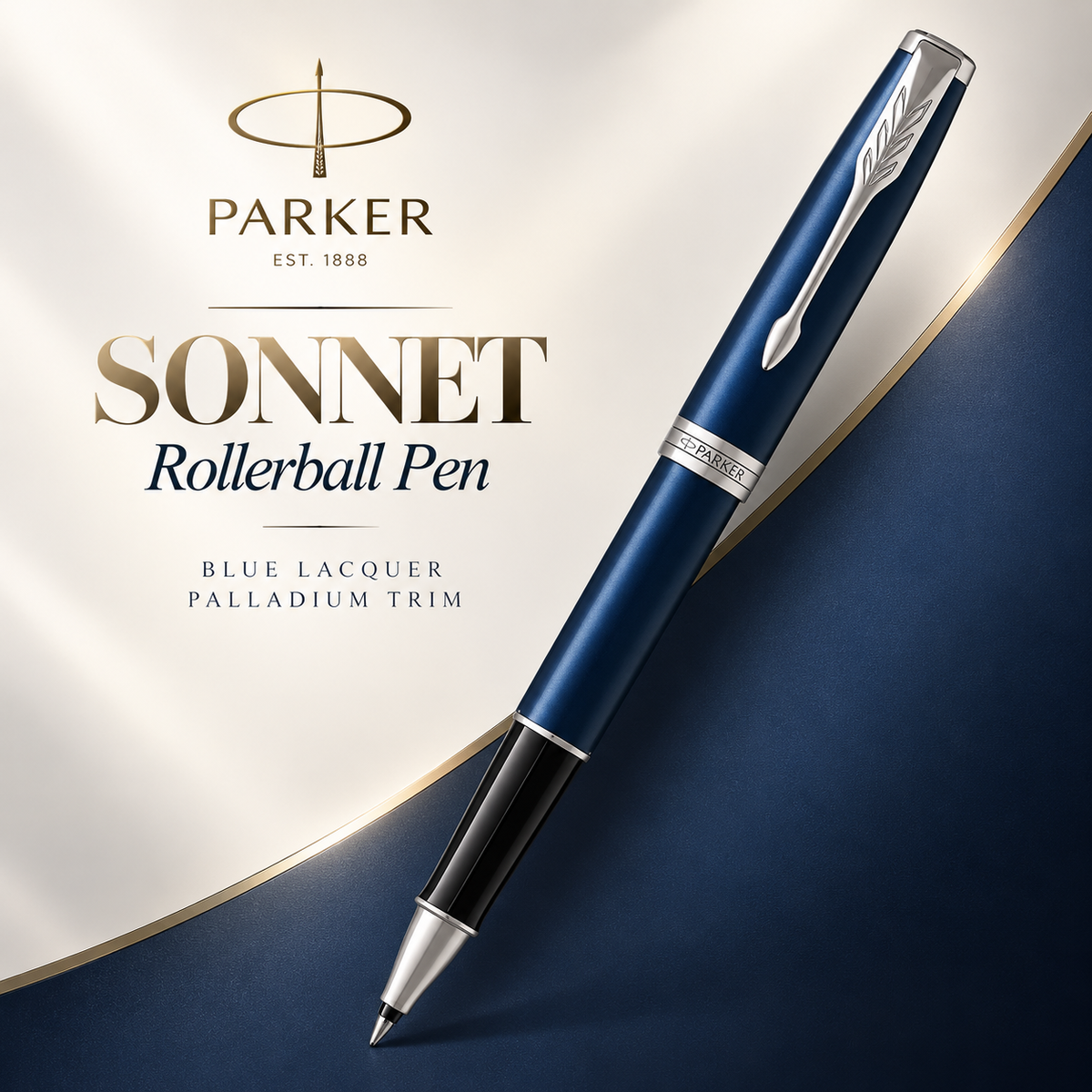 Parker Sonnet Rollerball Pen – Blue Lacquer Palladium Trim