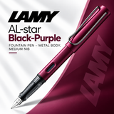 Lamy AL-star Black Purple Fountain Pen – Medium Nib