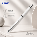 Pilot Capless Vanishing Point Fountain Pen – Kasuri White CT (18K Gold Nib)