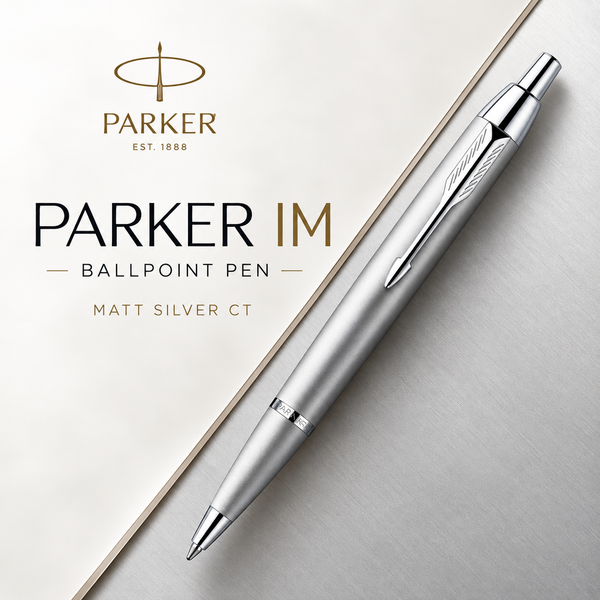 Parker IM Ballpoint Pen – Matt Silver CT