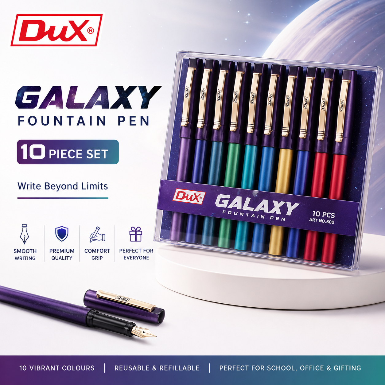Dux Galaxy Fountain Pen – Pack of 12
