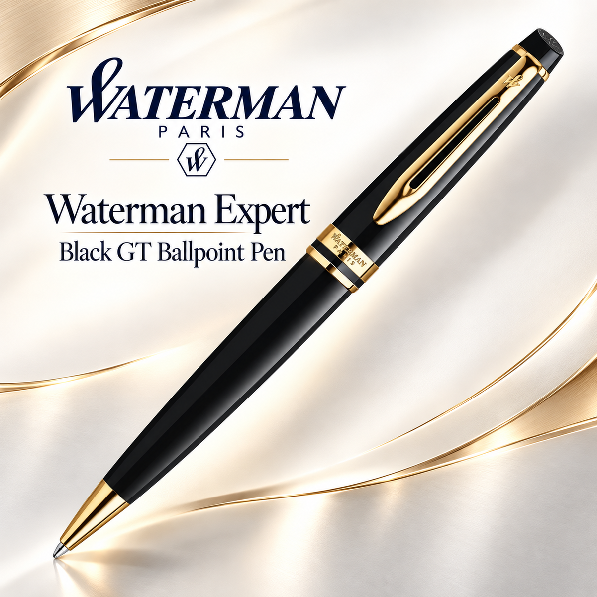 Waterman Expert Black GT Ballpoint Pen – Premium Writing Instrument