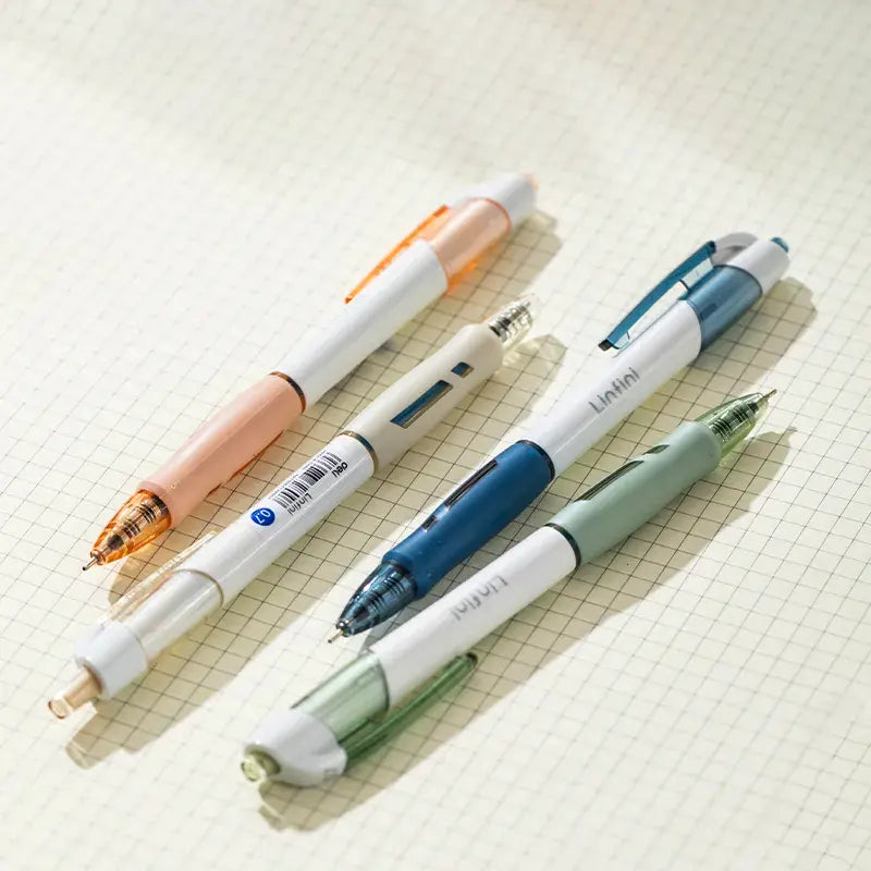 Deli Linfini Ballpoint Pen – 0.7mm | 4 Assorted Barrel Colours (Blue & Black Ink)