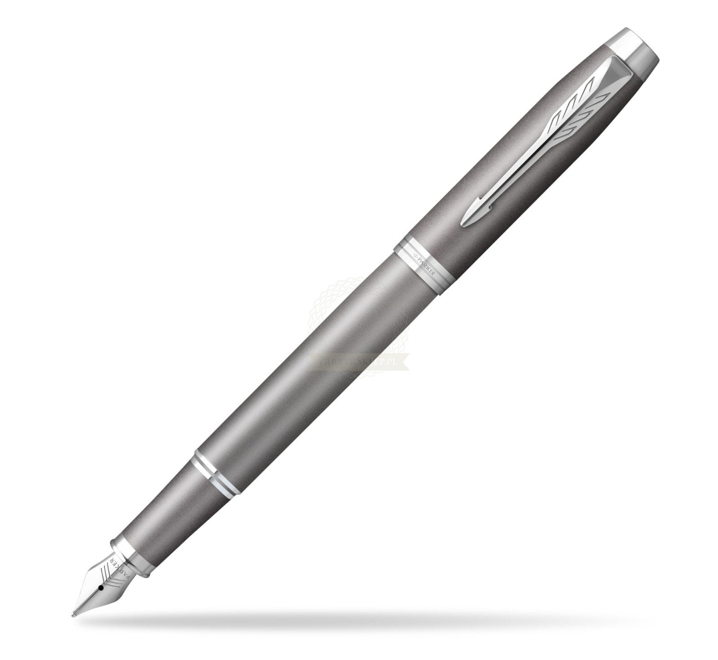 Parker IM Fountain Pen Grey Chrome – Fine Nib, Blue Ink