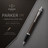 Parker IM Premium Ballpoint Pen – Dark Espresso with Chrome Trim | Premium Ballpoint Pen