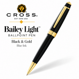 Cross Bailey Light Ballpoint Pen - Black & Gold, Blue Ink