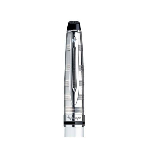 Waterman Expert Deluxe Fountain Pen – White with Chrome Trim (18K Gold Nib)
