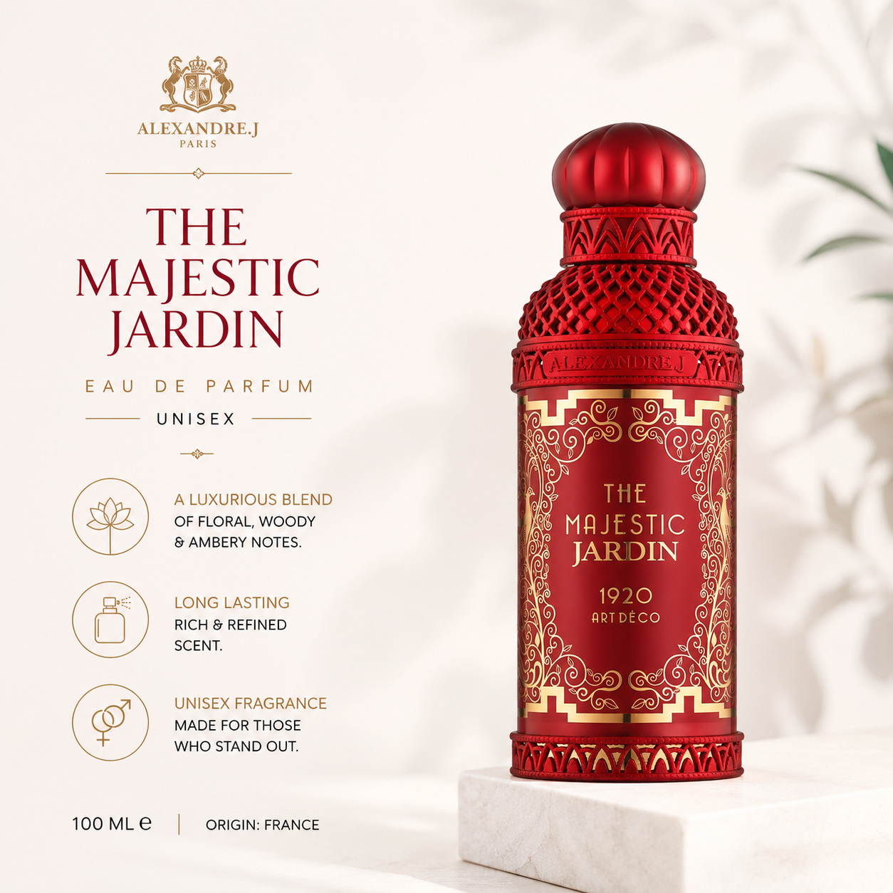 Alexandre.J The Majestic Jardin EDP 100ml, unisex perfume bottle