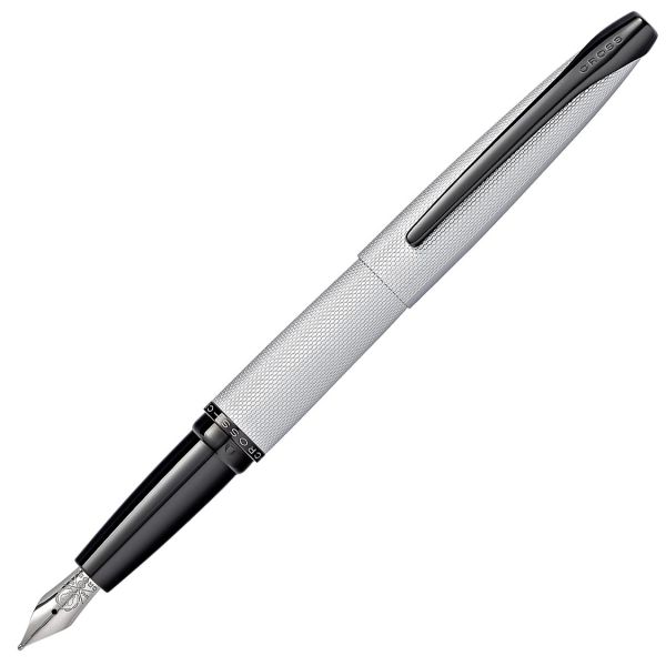 Cross ATX Sandblasted Dark Blue PVD Fountain Pen – Etched Diamond Pattern | 886-45