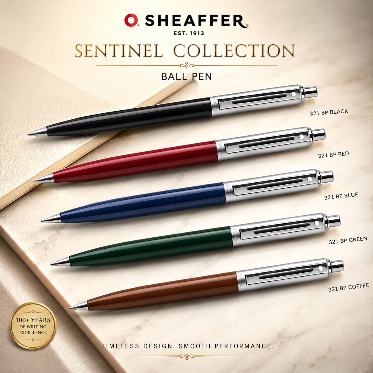 Sheaffer Sentinel 321 Chrome Cap Ballpoint Pen