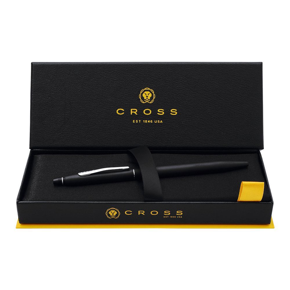 Cross Click Classic Black Ballpoint Pen – Chrome Trim (AT0622-102)