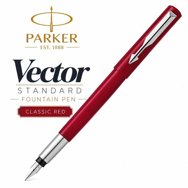 Parker Vector Standard Fountain Pen – Classic Red