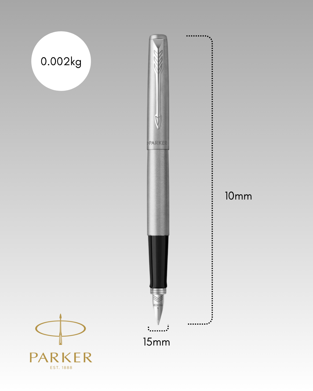 Parker Jotter Core Fountain Pen – Stainless Steel with Chrome Trim | Premium Fountain Pen