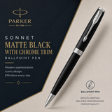 Parker Sonnet Ballpoint Pen – Matte Black with Chrome Trim