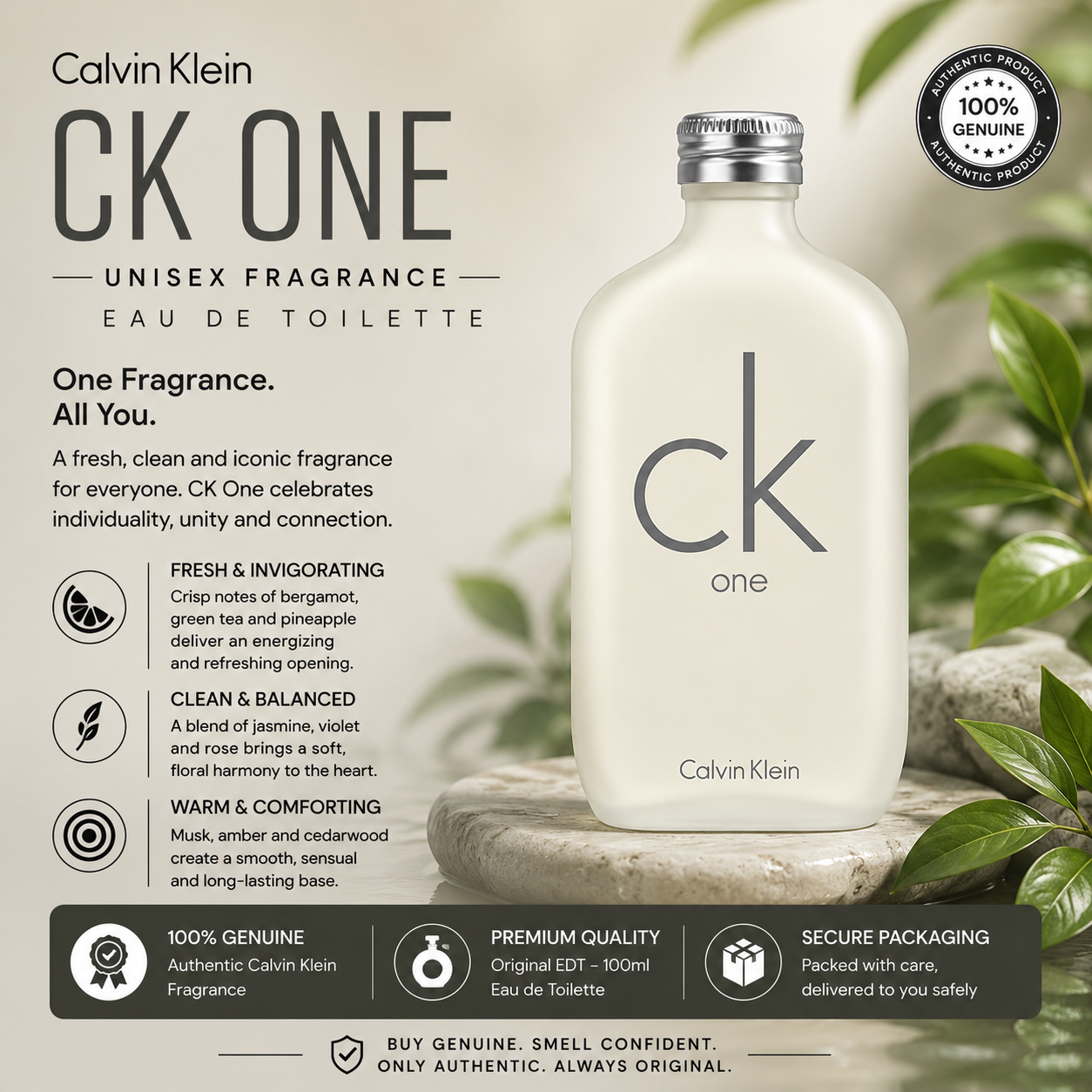 Calvin Klein CK One EDT 100ml – Unisex Fragrance