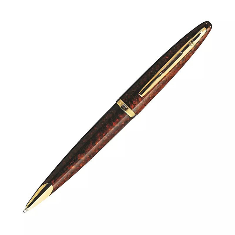 Waterman Carène ballpoint pen, marine amber with gold trim, alternate view