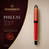 Waterman Phileas Rollerball Pen – Ruby Red Resin Body | Gold Trim
