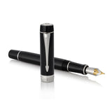 Parker Duofold Classic Black Fountain Pen – 18K Gold Nib | 23K Gold Trim