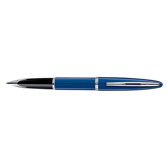 Waterman Carène Blue ST Fountain Pen – 18K Solid Gold Rhodium-Plated