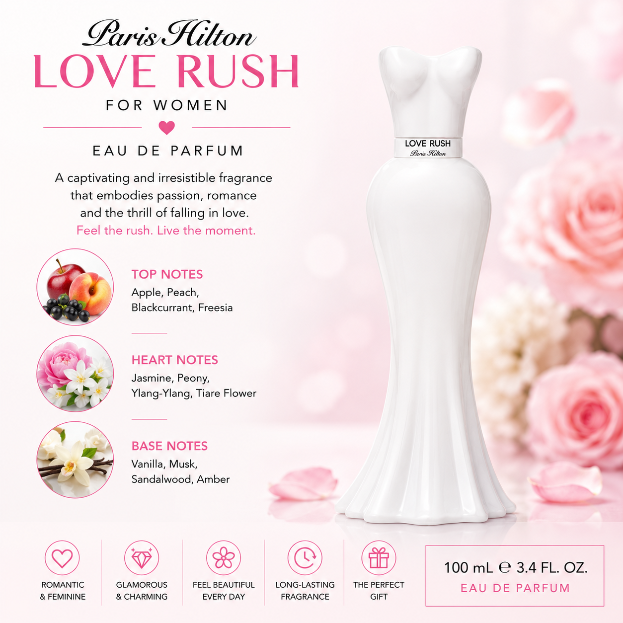 Paris Hilton Love Rush For Women EDP 100Ml