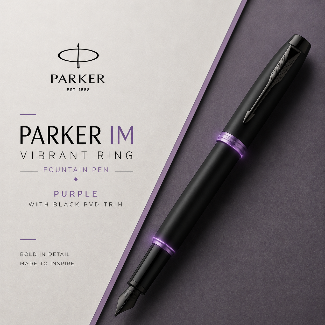 Parker IM Vibrant Ring Fountain Pen – Purple | Premium Fountain Pen