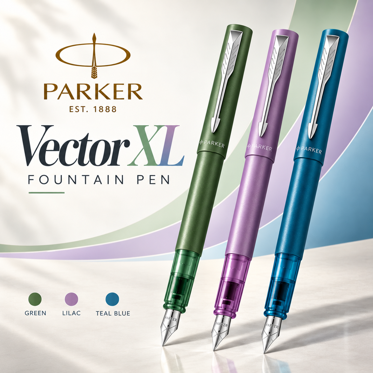 Parker Vector XL Fountain Pen – Black | Teal Blue | Teal Green | Lilac