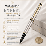 Waterman Expert Stainless Steel GT Rollerball Pen – Premium Writing Instrument