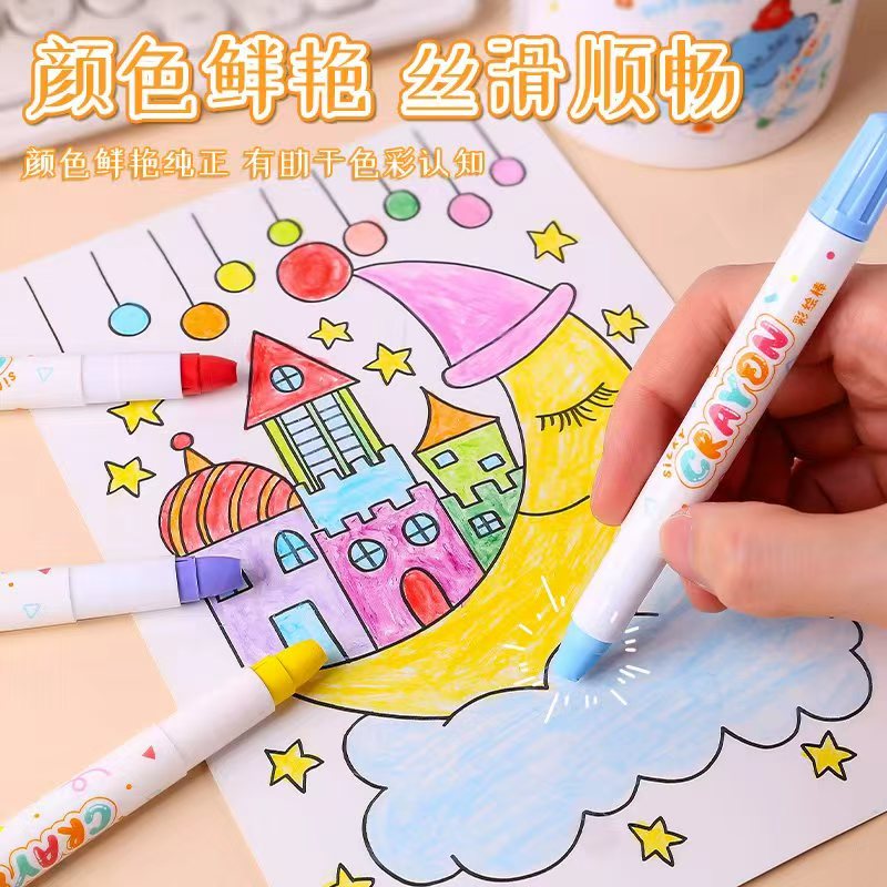 DEOXY Silky 36-Color Washable Crayons for Kids – Non-Toxic Lipstick Crayons